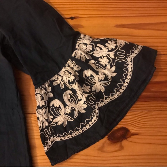 Sassybling Navy White Embroidered Tunic Dress, EUC, S - Picture 5 of 11